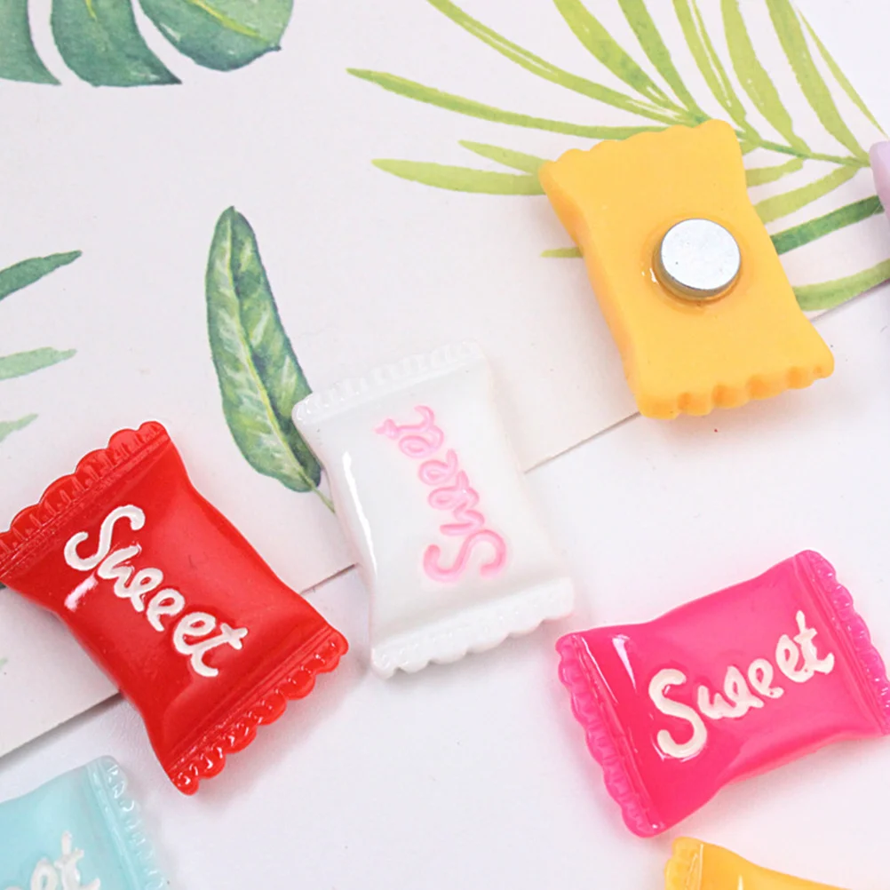 

5pcs Candy Shape Fridge Magnets Sticker Color Refrigerator Stickers Resin Magnetic Cute Kitchen Office Decor Non Scratch