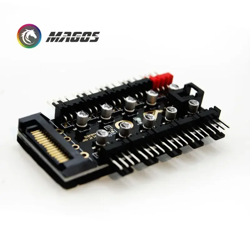 4Pin MB PWM Fan Hub, 1-10 Splitter CPUFAN Controller, SATA Or Molex 4Pin(IDE) Power Supply