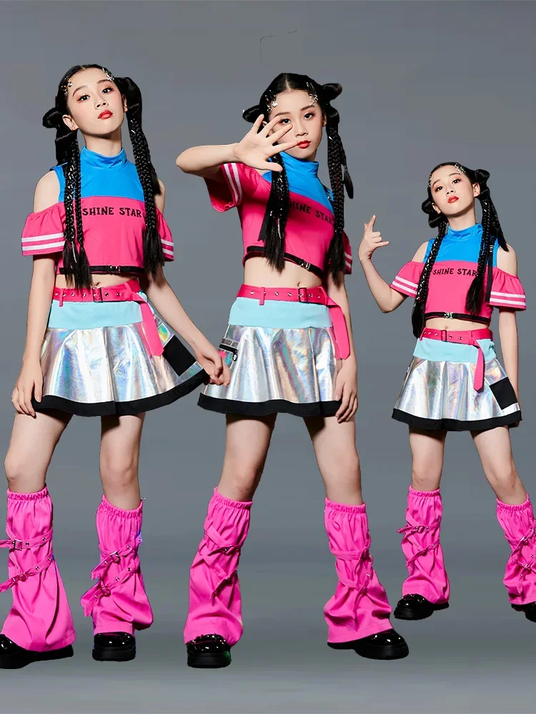 

Милый крутой детский джазовый танцевальный костюм, джазовый модный костюм для девочек, модная модель для подиума