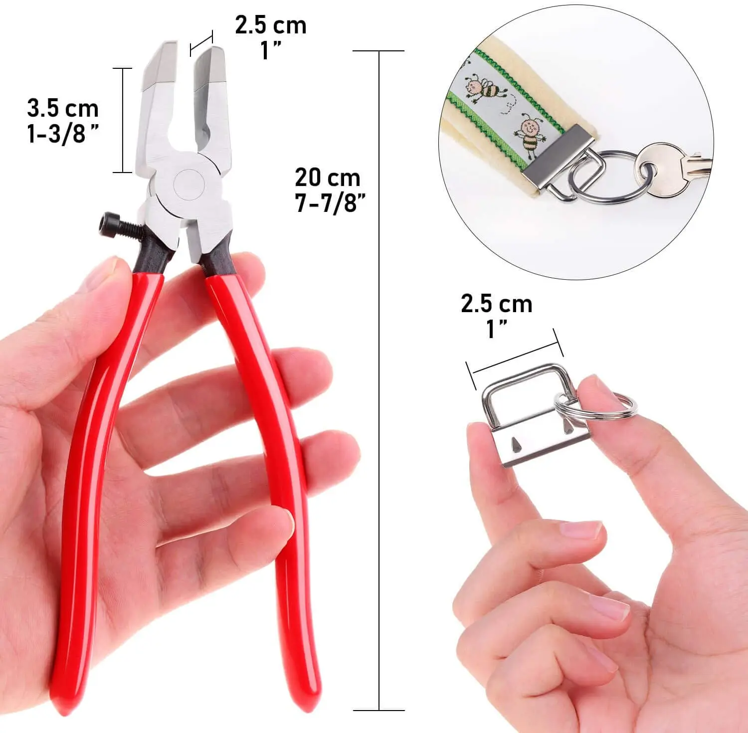 40pcs Key Fob Hardware 16*28*2cm with Key Fob Pliers for Wristlet Keychain, Key Lanyard and Key Chain Making Hardware Supplies