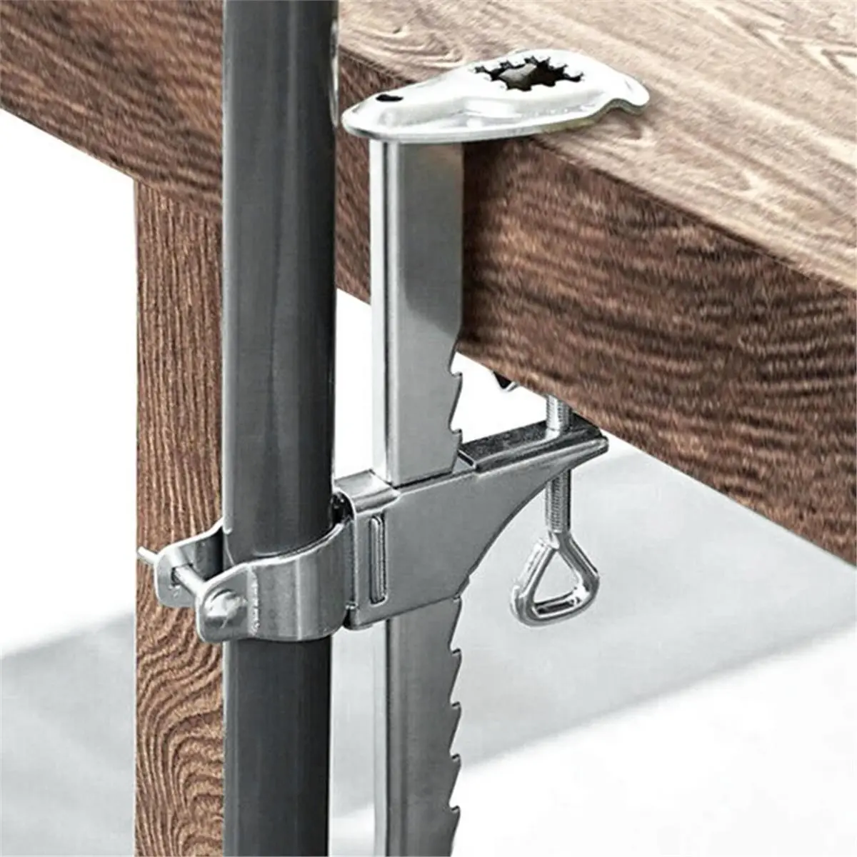 Home Tool 1Pc Metal Beach Patio Umbrella Clamp Quick Mount Rust- Parasol Holder
