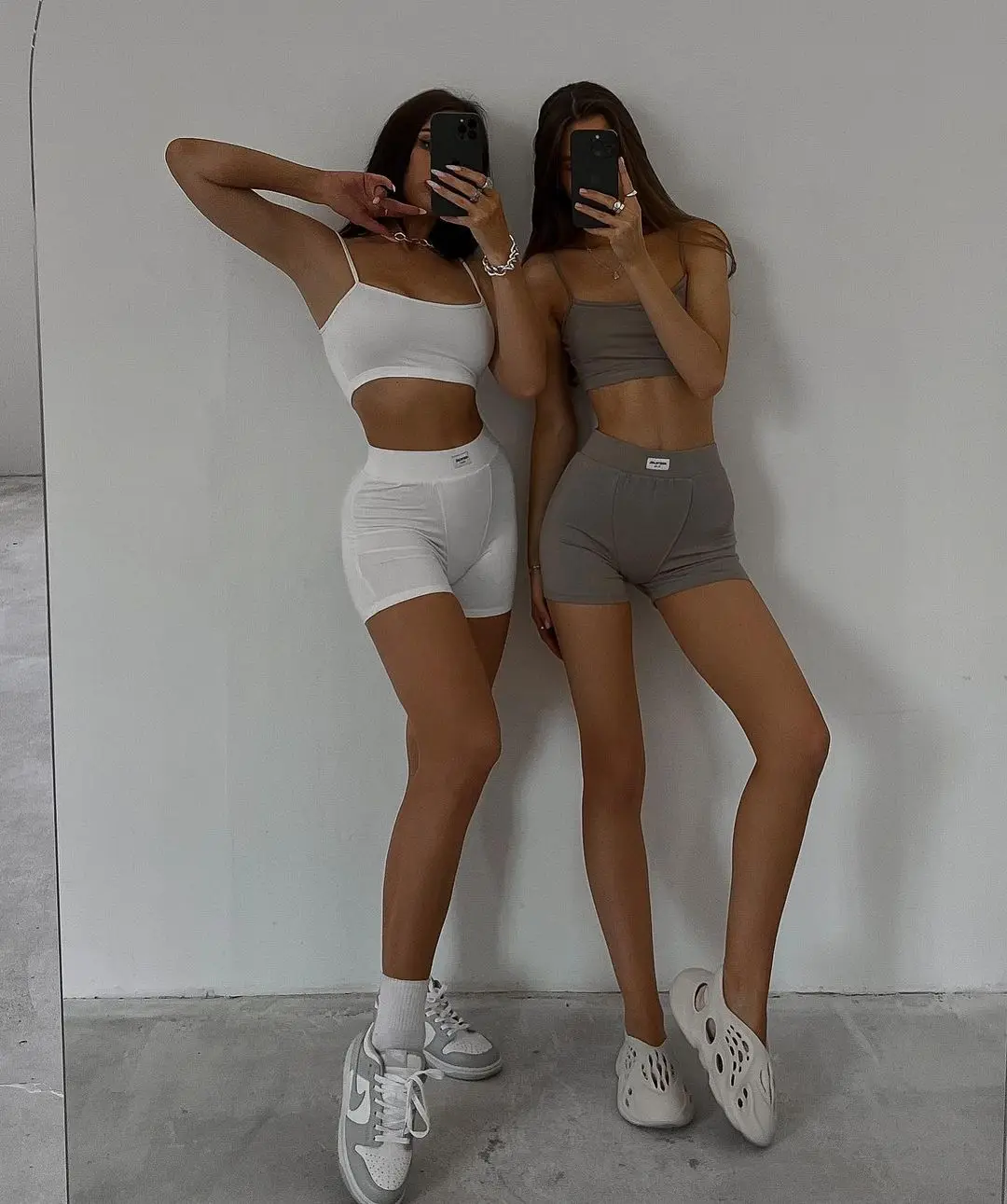 Europe and the United States spring and summer round neck halter three-point shorts two-piece women's fashion sports suit