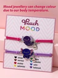 2Pcs/set Mood Color Changing Friendship Bracelets Cute Charm Newt Turtle Animal Butterfly Cartoon Frog Children's Wristbands