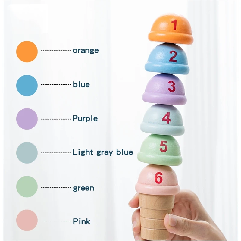 Juguete Montessori divertido juego de emparejamiento de helado de letras, reconocimiento de Color, iluminación de la primera infancia, crecimiento de inteligencia y diversión