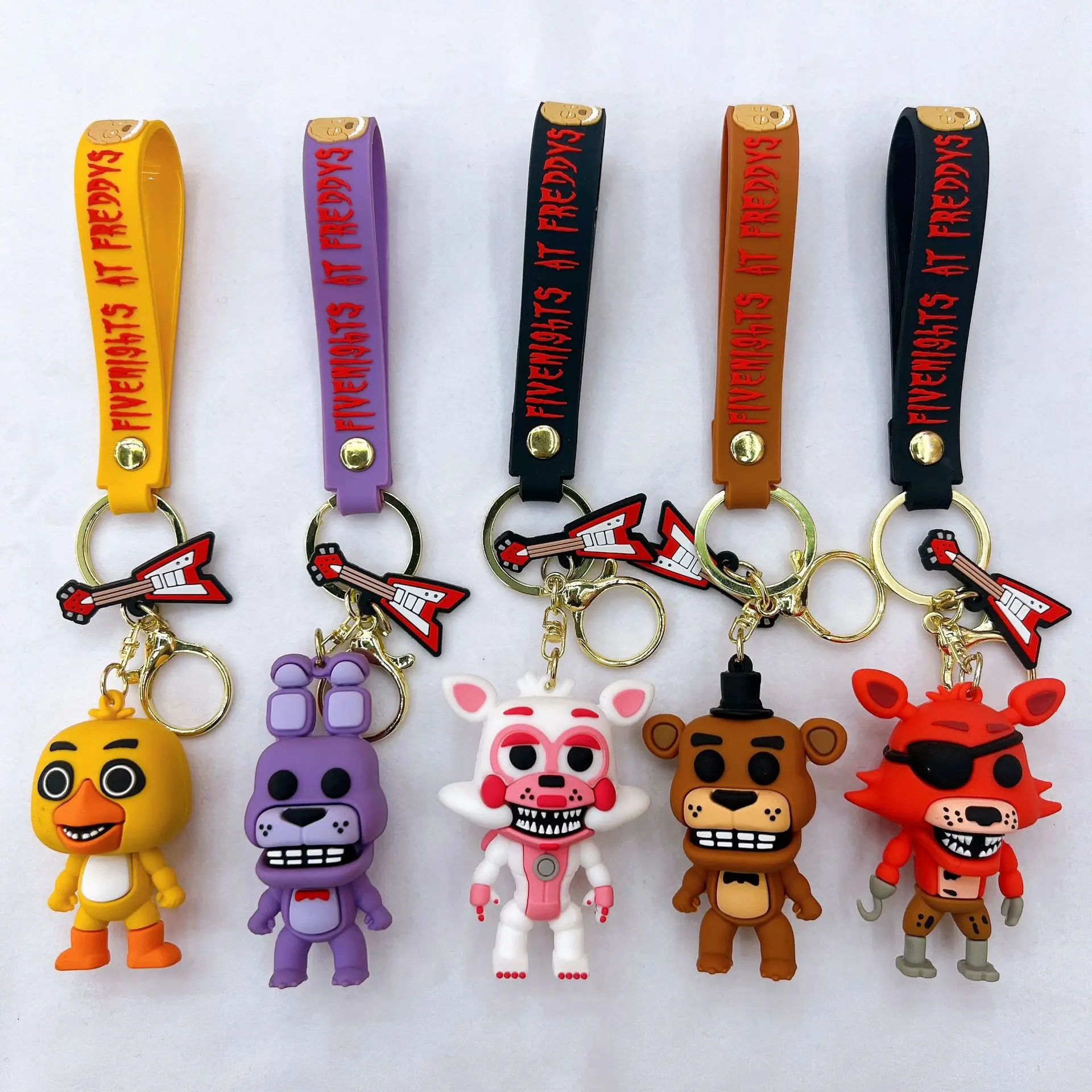 Großhandel Cartoon Spiel Action figur Fnaf Freddys Fazbear Bär Puppe Modell Spielzeug fünf Nächte Freddy Schlüssel bund für Kind Geburtstags geschenk – Detail 7