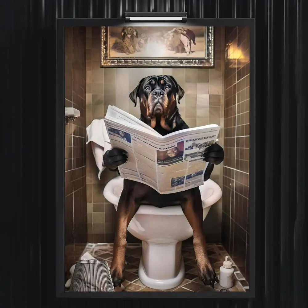 Lustiges Badezimmer-Poster mit Humorvollem Tiermotiv für Wohnzimmer, Schlafzimmer, Bar, Flur, Klebende Wandkunst, Wasserfester Ästhetischer Druck – Detail 9