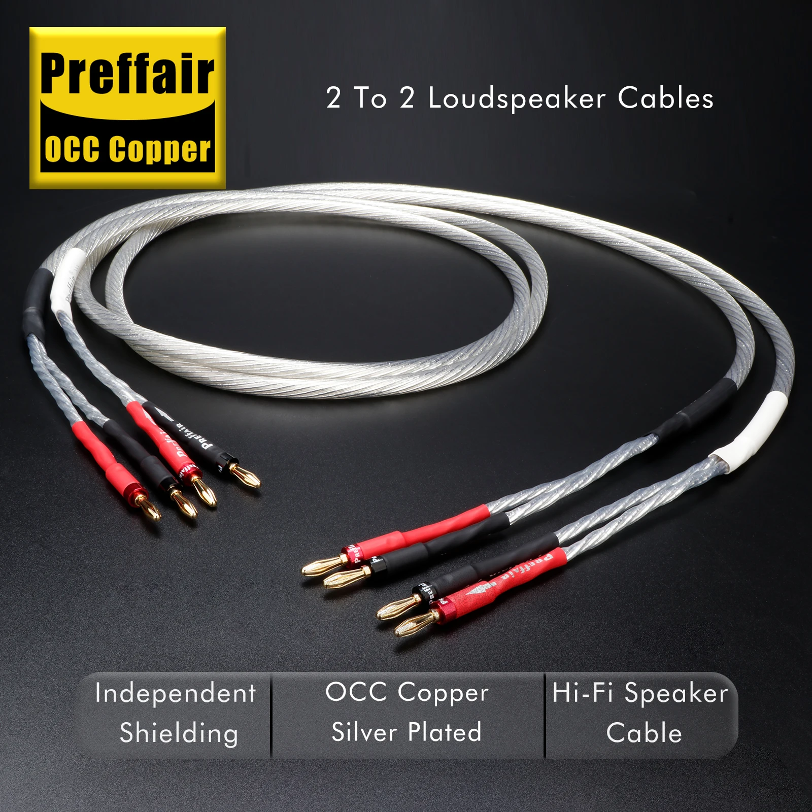 High-end Speaker cables OCC Copper Silver Plated Speaker Cable audio Loudspeaker cable Gold Plated Banana Y Spade plug wire