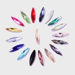 200PCS 4*15mm Double-sided Pointed Bottom Horse Eye Special-shaped Crystal Diamond Eye Shape Diy Loose Beads Toy Accessories