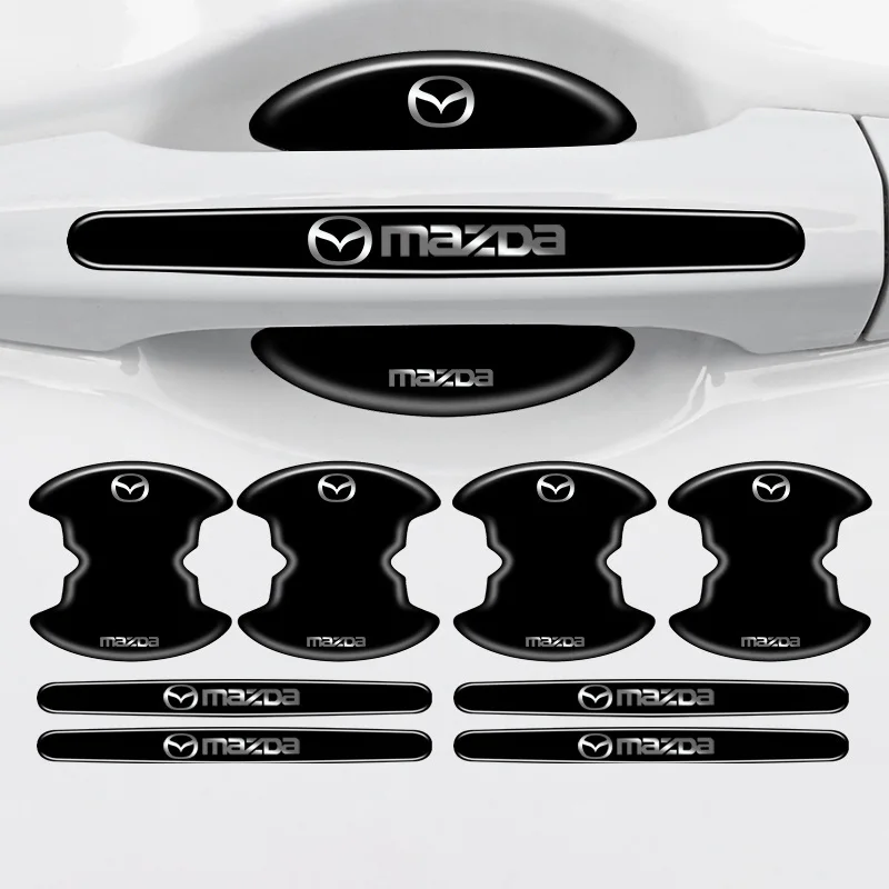 

8PCS Car Door Handle Decoration Stickers Wiper Decal Auto Accessories for Mazda 3 bj bn 323 Axela Atenza CX-3 CX-4 CX5 CX-7 CX-9