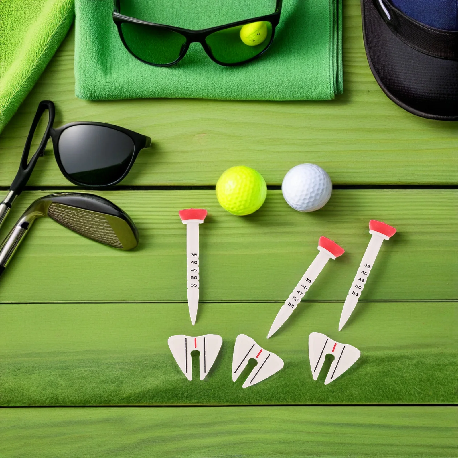 

6Pcs Golf Tee Height Adjuster Tools Reusable Practice Tees for Simulators Winter Golf Training Equipment Stable