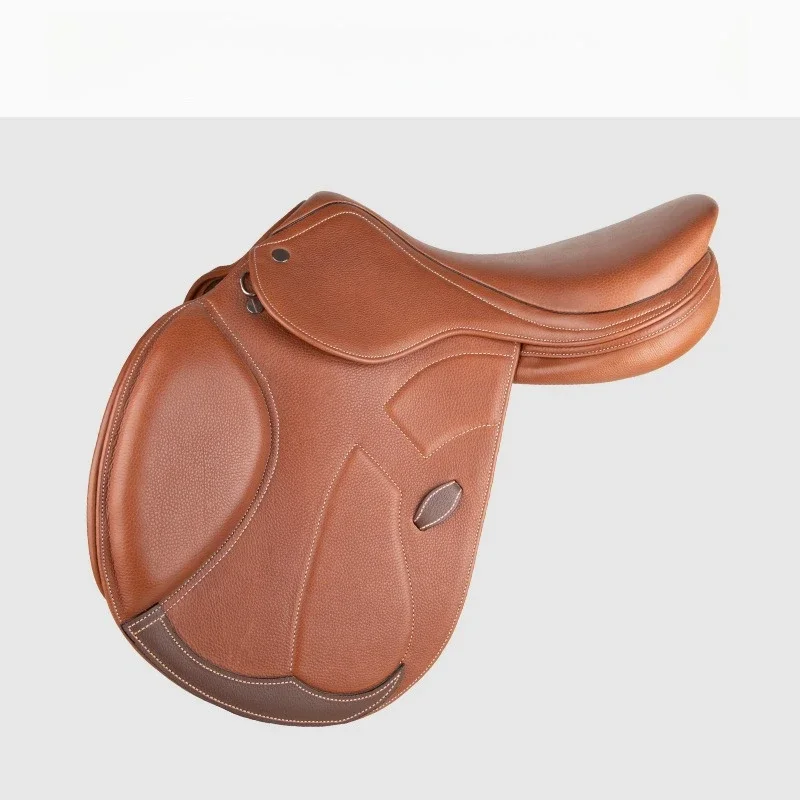 Cowhide obstacle saddle, saddle, equestrian riding harness saddle