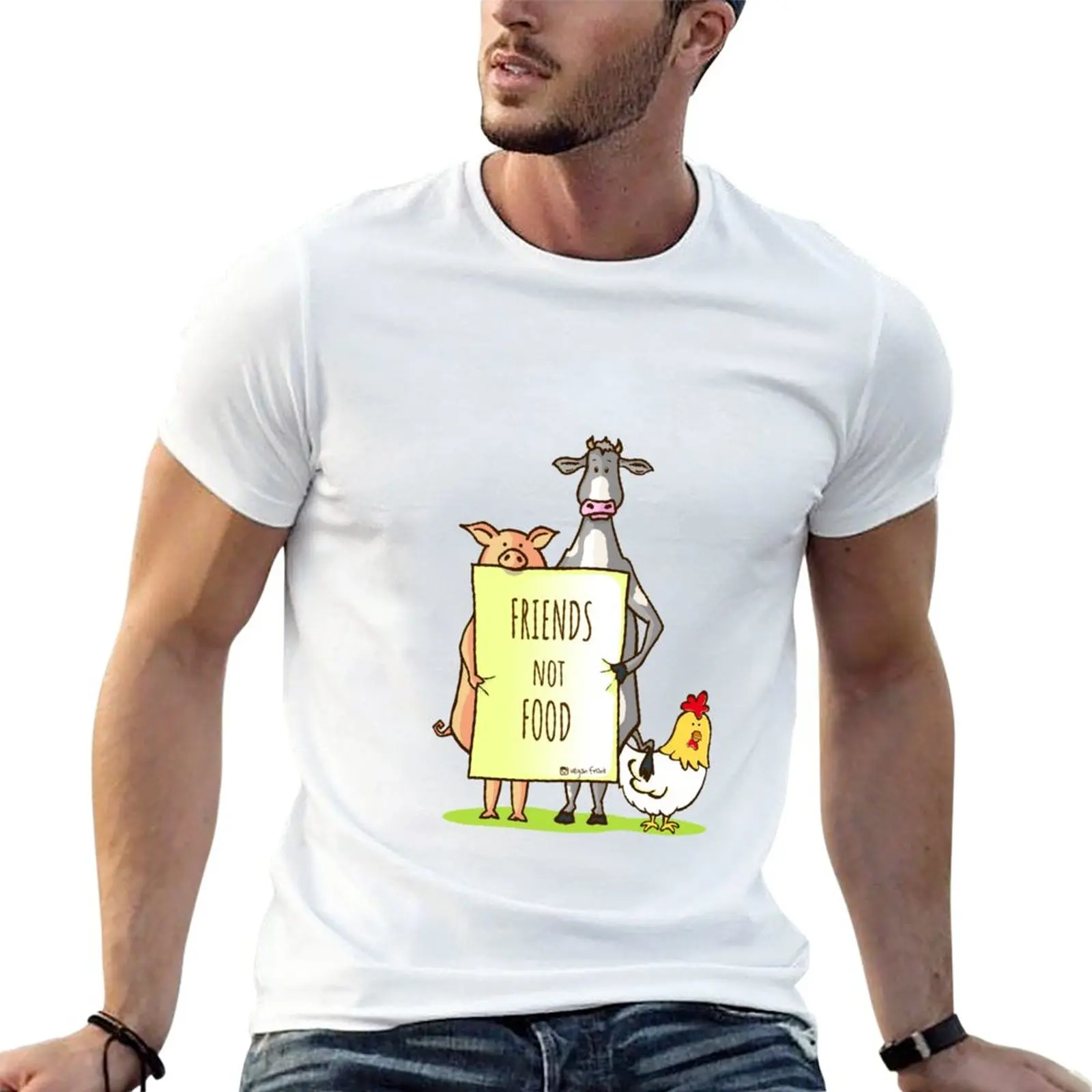 Friends not food T-Shirt tees summer top t shirts for men cotton