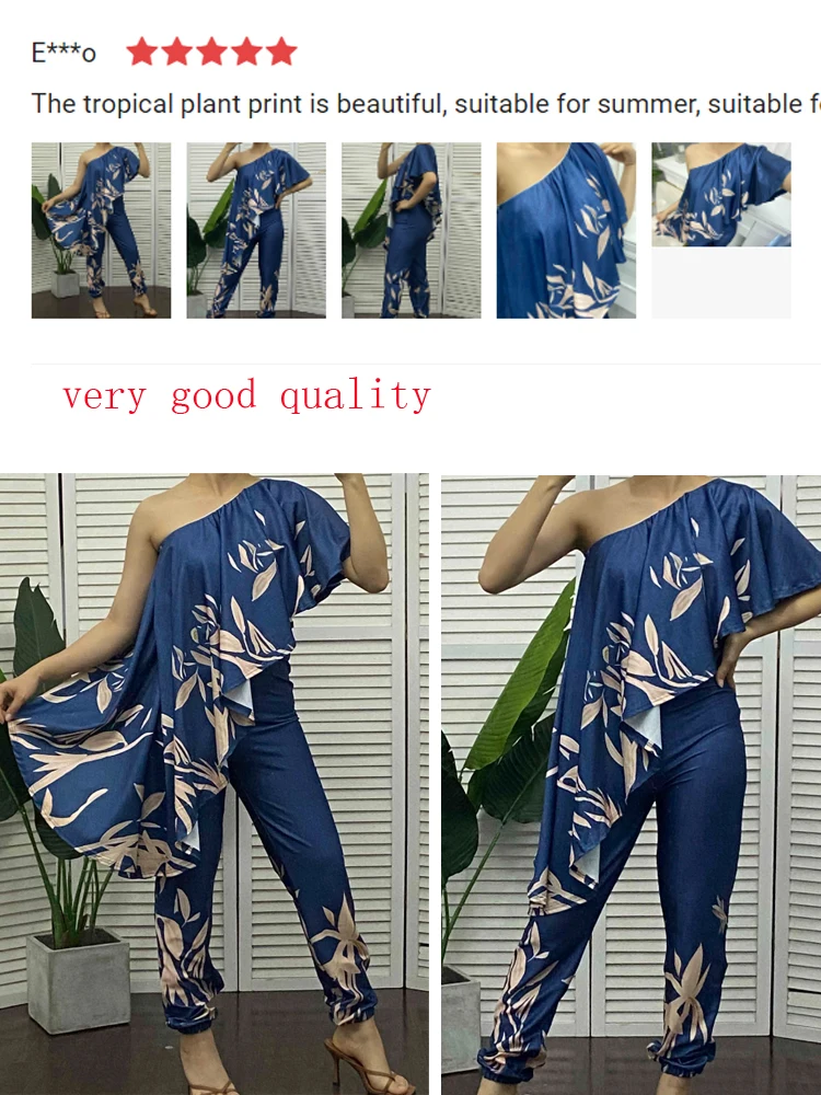 Women Print One Shoulder Asymmetrical Ruffles Party Jumpsuit