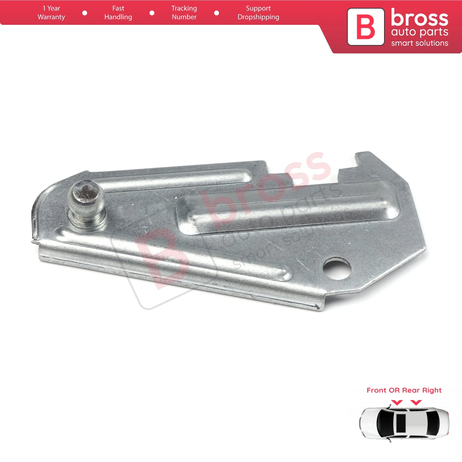 Bross Auto Parts BWR5005 Electrical Power Window Regulator Clip, Metal, Connection Sheet Right Doors for Vauxhall Opel Astra