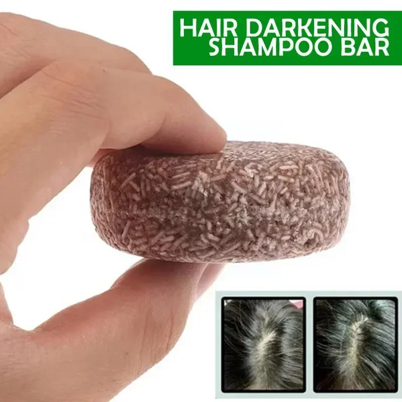 Soap Hair Darkening Shampoo Bar Conditioner Moisturize Treatment Gray Bamboo Korean Dye Cosmetics White Hair Repair Color