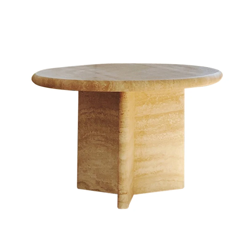 

Nordic Cream Wind Tunnel Stone Coffee Table Round Wabi Sabi Wind Light Luxury Small Apartment Premium Sense