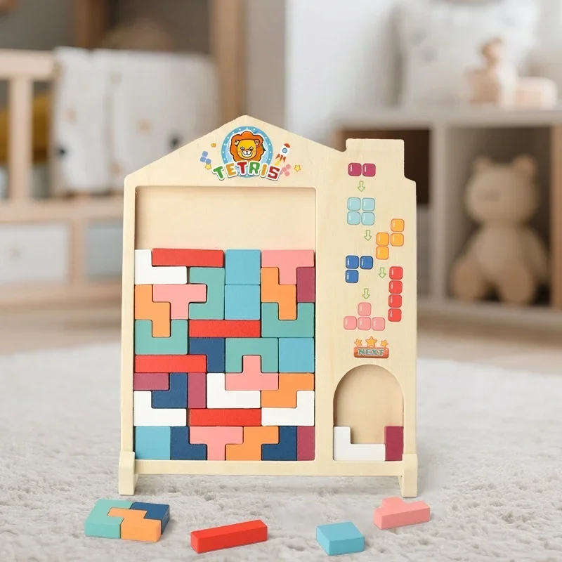 3D-Holzpuzzles, Denksportaufgaben, Spielzeug, Tangram, buntes Puzzle-Spiel, Vorschule, pädagogisches Geschenk für Kinder, Kleinkinder, Kinder