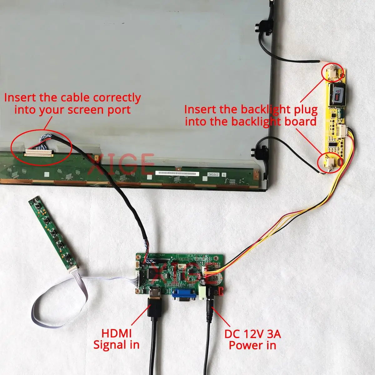 Para tx39d80vc1gaa n154i4 b154ew03 qd15tl08 monitor controlador placa de unidade kit diy 1280*800 hdmi + vga 2-ccfl 1280x800 lvds 30 pinos