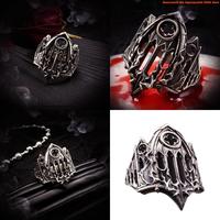 E06E Adjustable Gothic Crossed Church Window Openable Ring Vintage Dark Aesthetic Jewelry For Men And Women