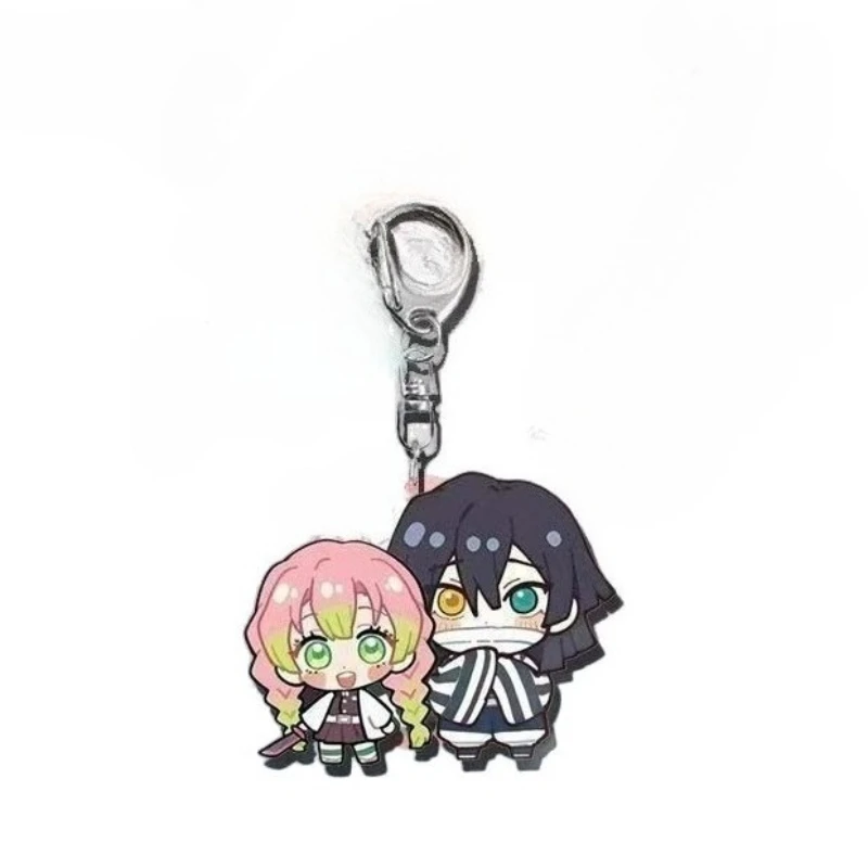 Demon Slayer Kanroji Mitsuri Iguro Obanai Animation, Cartoon-Acryl-Schlüsselanhänger, kreativer zweidimensionaler Rucksackanhänger