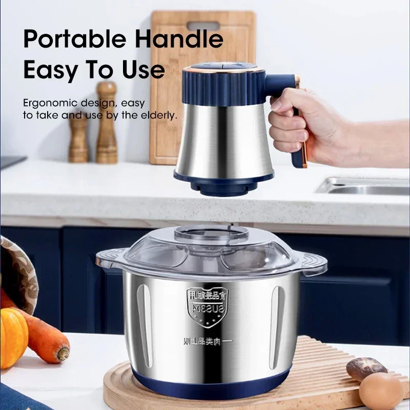 Electric Meat Grinder 304 Stainless Food Crusher Multifunction Vegetable Fruit Pepper Garlic Chopper Mincer Baby Food Processor