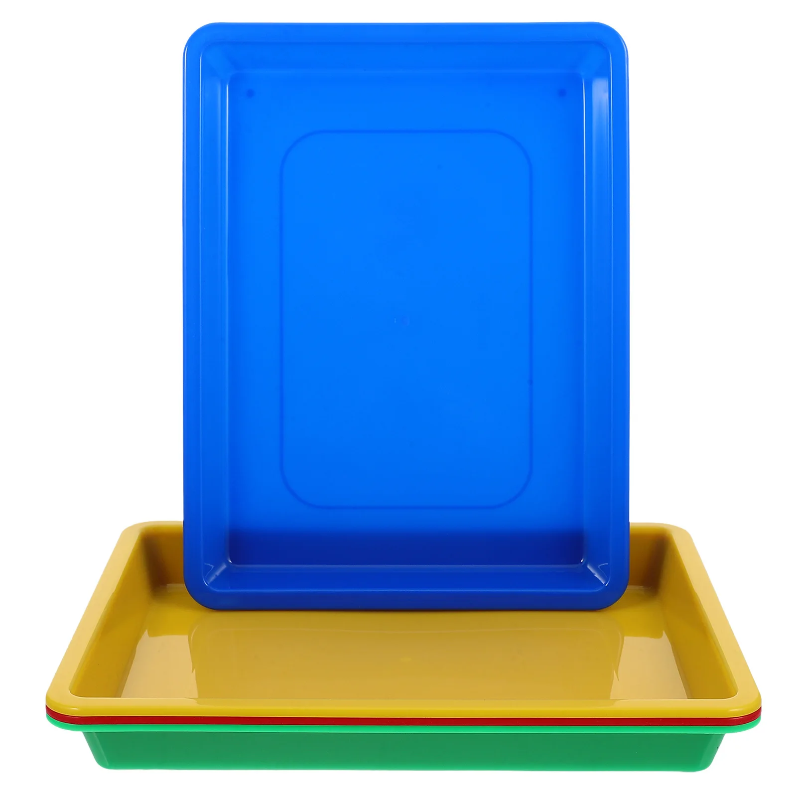 

4pcs Plastic Colored Trays For Art Crafts Classroom Storage Sorting Sensory Play Sand Tray Organizer Breakfast Plate Pp