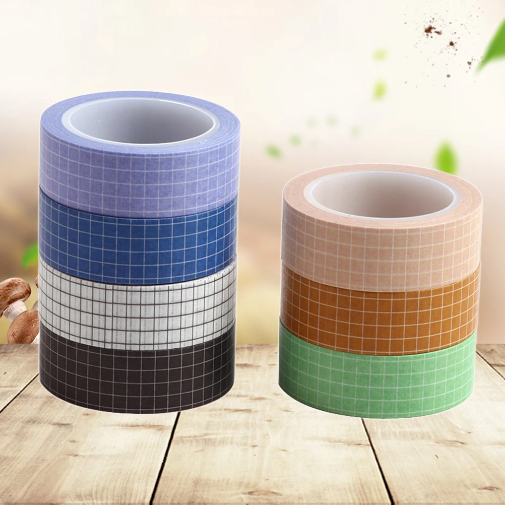 7 قطعة أشرطة ورقية شبكية ملونة نقية لا بقايا لاصقة شريط اشي لتزيين المخطط اليومي أشرطة اشي