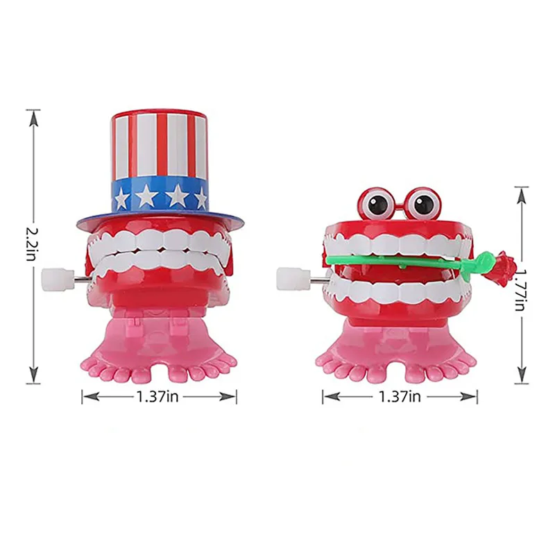 1PC Novelty Children Clockwork Toy Upper Chain Jumping Tooth Toy Jump Teeth Running Clockwork Spring Wind Up Toy Dentist Gifts