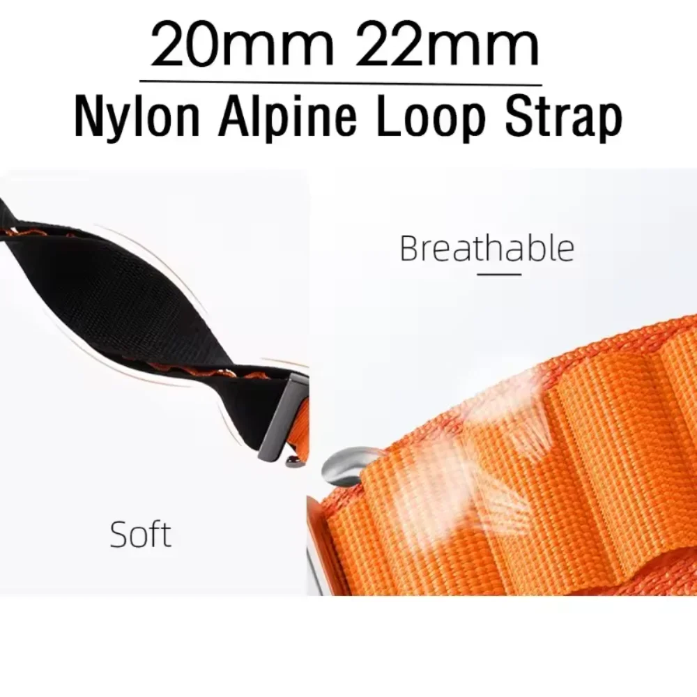 Нейлоновый ремешок с альпийской петлей 20 мм 22 мм для Garmin Forerunner 165 965 55 265/Venu Sq 2/Vivoactive 5/Active 5/Vivomove Trend Sport Band