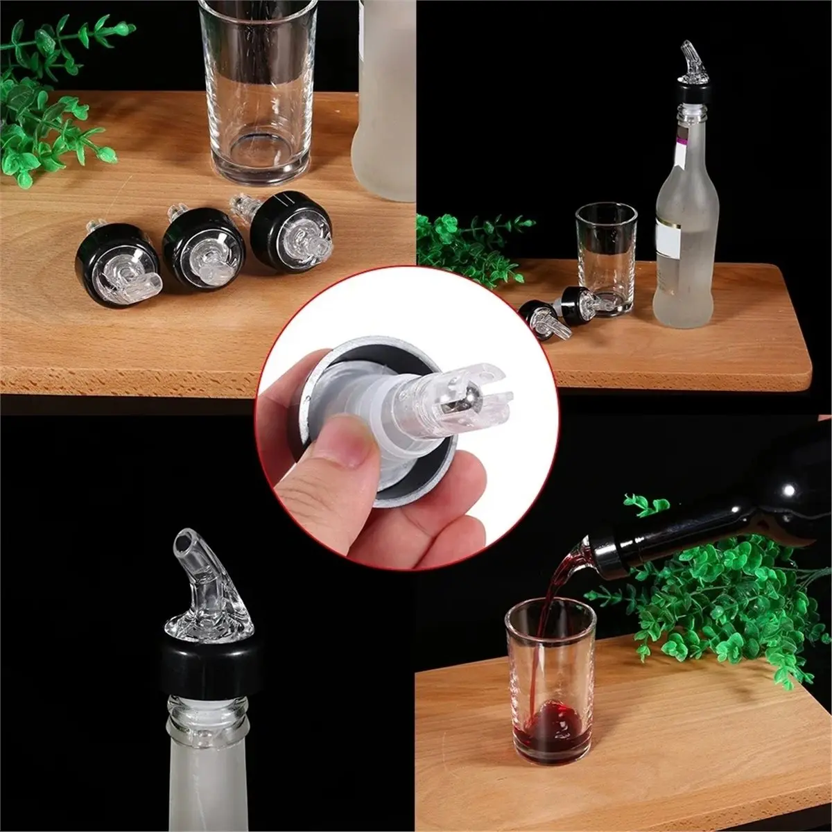 ABFW 1.5oz/45ml Automatic Measured Bottle Pourer-Quick Shot Spirit Measure Pourer Drinks Wine Cocktail Dispenser Tools White