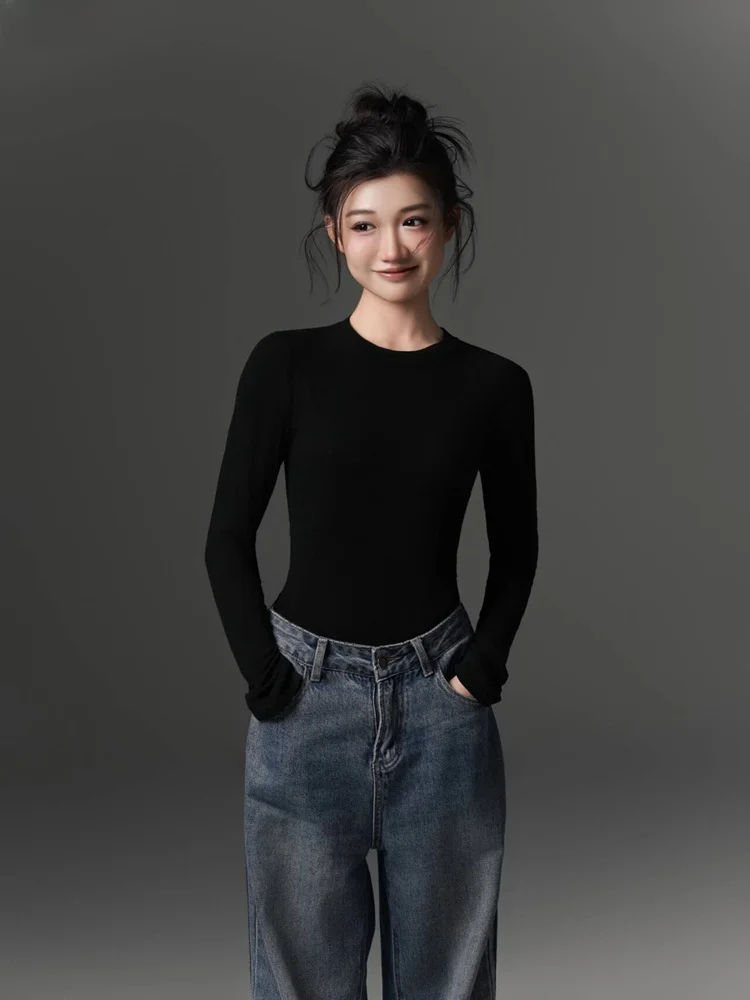 

New Studio Korean Style Simple High-End Vintage Denim Lazy Style Personal Portrait Art Photo Clothing Portrait Photography