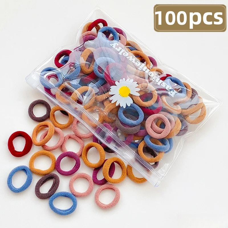 100 Stück bunte Grundlegende/vielseitige/einfache Haarbänder und Haarbänder für Mädchen, Geschenke für Mädchen