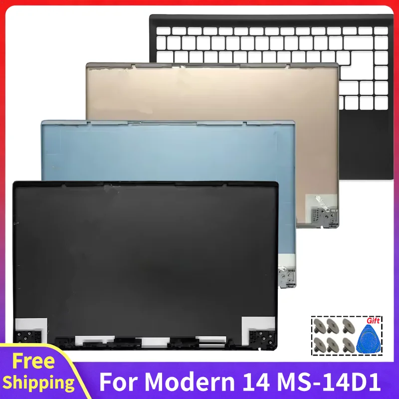 モダン14-ms-14d1-ms-14d2-ms-14dk用交換スクリーン、リアリッド、トップケース、フロントベゼル、パームレスト、ボトムカバー、ブラック、ブルー、ゴールデンカバー