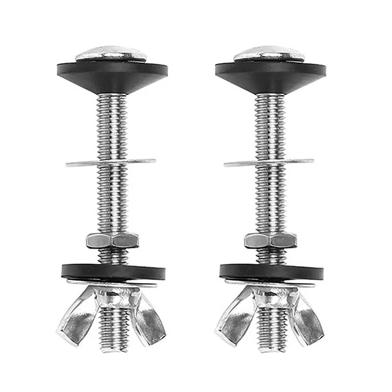 2 Pack Toilet Tank To Bowl Bolt Kits Cistern Bolts Kit,Stainless Steel Toilet Pan Fixing Fitting With Double Gaskets