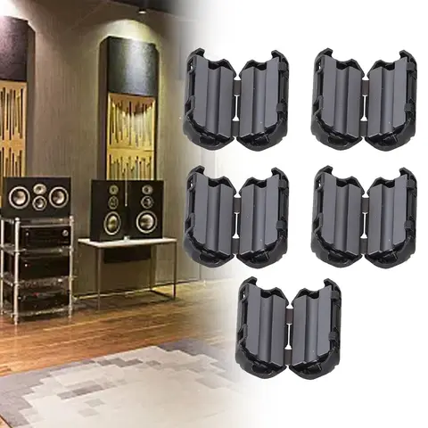 5Pcs 3.5/5/7mm Toroidal Core Ferrite Bead Clip Choke RFI Noise Filter Clip Noise Suppressor Filter Ring Wiring Cable Clamp Tools