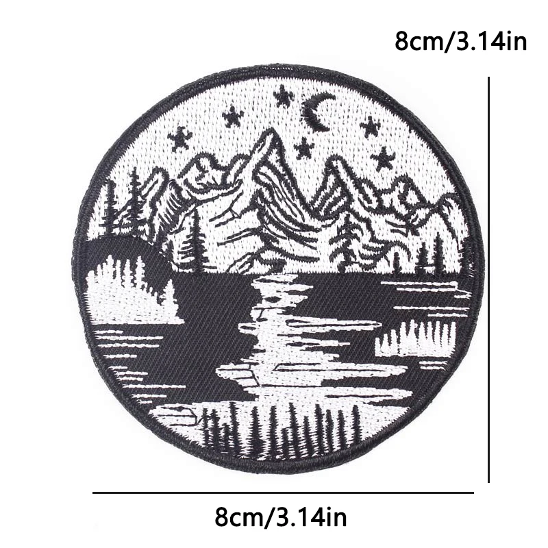 5Pcs/Set Black White Magic Spell Lumos Wand Iron On Patches Adhesive Star Witch Embroidery Patch For Wizard Clothing Backpack