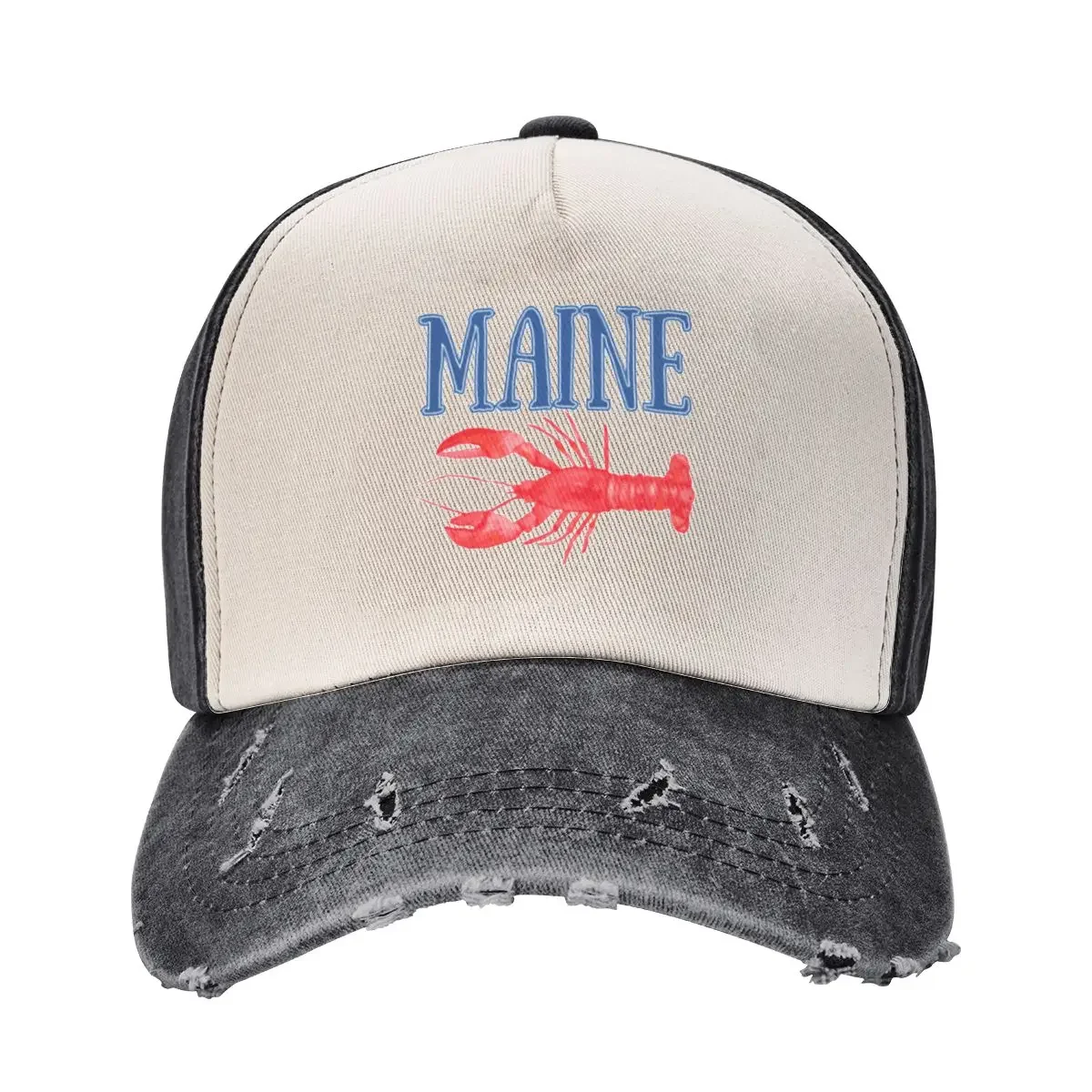 

Maine Watercolor Lobster - Бейсбольная кепка Maine Lobster Кепка для гольфа Черная шляпа от солнца для детей Женская Мужская