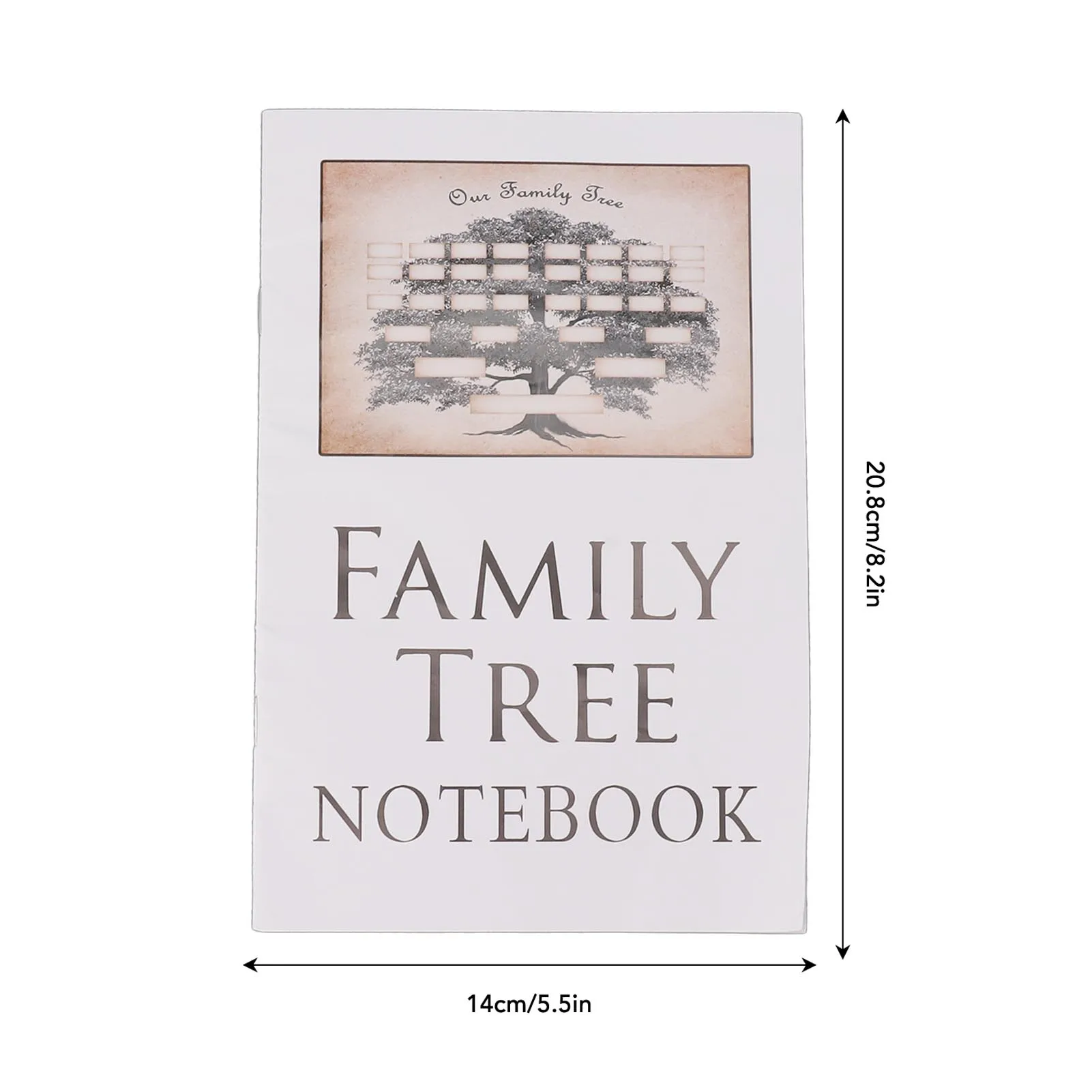 2Pcs Family Tree Notebook 16 Pages Double Sides Family History Record Book Workbook 8.2x5.5in