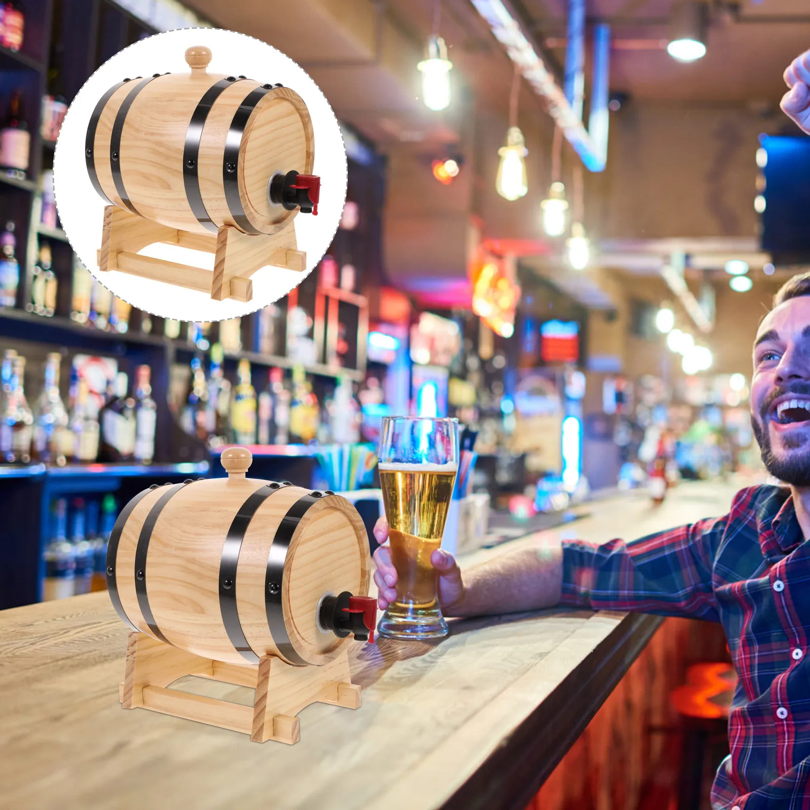 

Wine Barrel Bottle Storage Rack Fermenting Bucket Accessories Party Beverage Dispenser Fermenter Wood