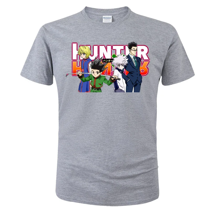 

Модная и популярная мужская футболка Hunter X Hunter с забавным мультяшным принтом, облегающая, удобная и повседневная мужская футболка с коротким рукавом G118