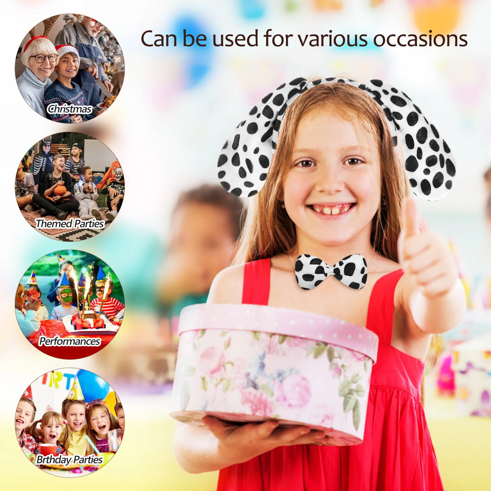 6 مجموعات آذان الحيوان Headbands ربطات القوس فيونكة ذيول تأثيري الدعائم لحفلة عيد الميلاد هالوين زي ملحق للأطفال البالغين الحيوان