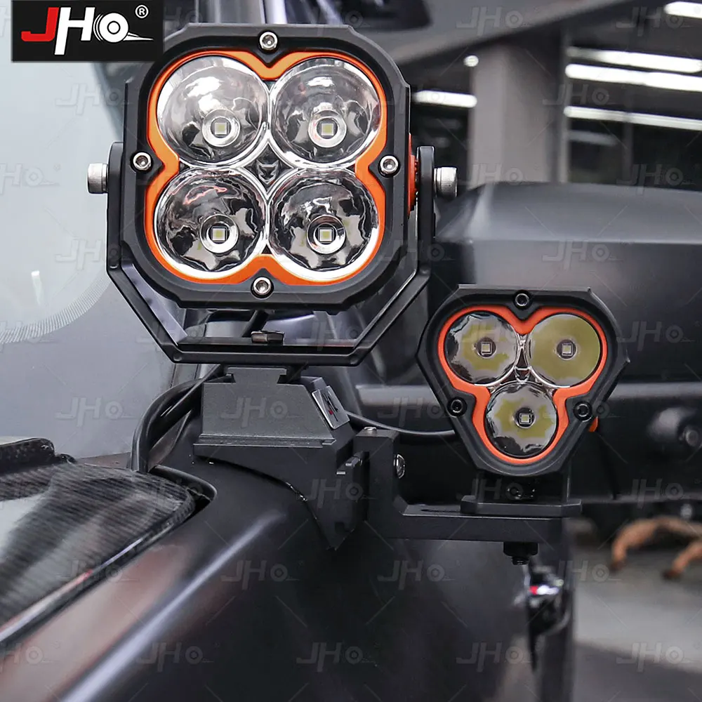 JHO Dual A Pillar Light Mount Windshield LED Lamp Bracket Fit for Ford Ranger 2022 2023 2024 Pickup Exterior Accessories 2 pcs