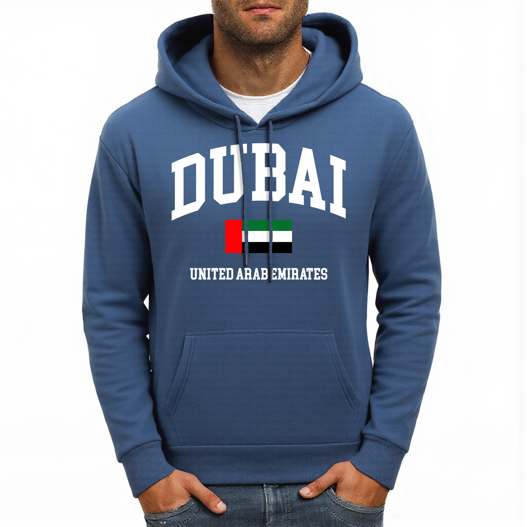Dubai United Arab Emirates Printing Men Hoody Hip Hop Pocket Casual Hoodies Autumn All-Match Clothes Fleece Loose Hoodie