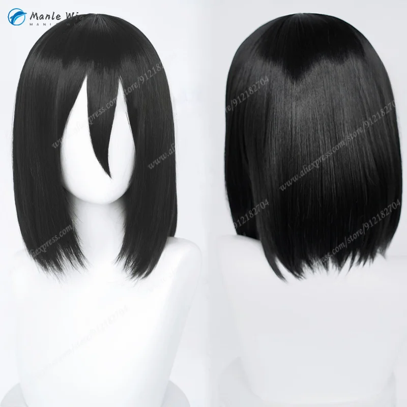 High Quality Anime Mikasa Ackerman Cosplay Wig 50cm/35cm Long Black Heat Resistant Synthetic Hair Halloween Party Wigs + Wig Cap