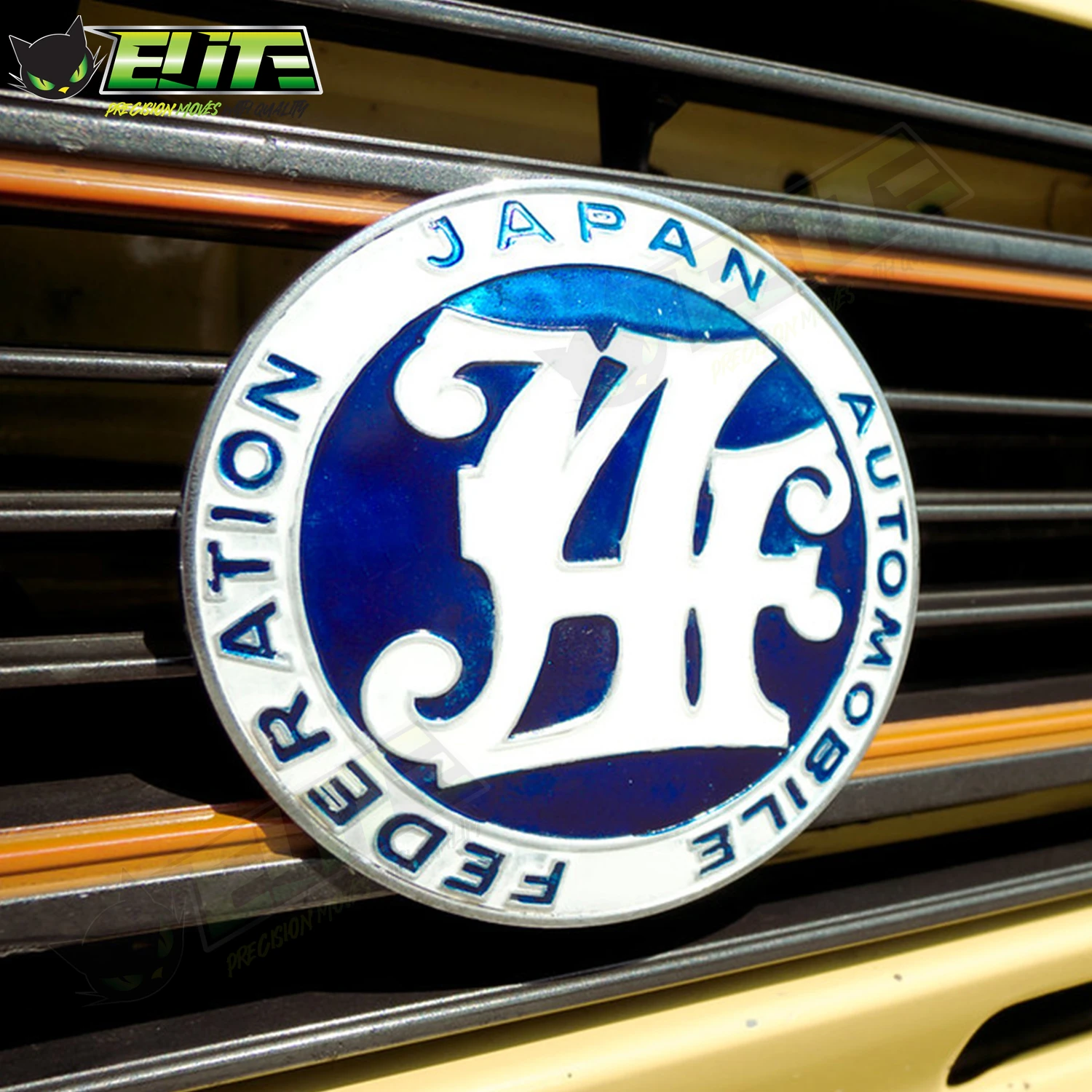 Japan Automobile Federation JAF METAL Emblem Badge For All Cars Front Grille