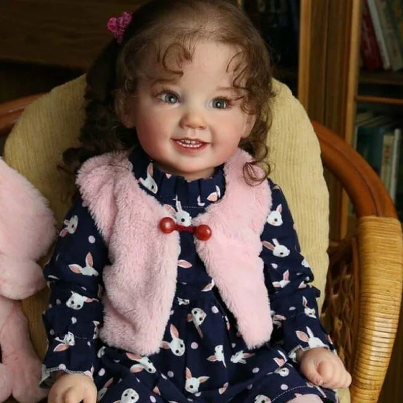 28inch Reborn Doll Kit Cammi Baby Toddler Smile Face Doll Parts Soft Touch Fresh Color With Body