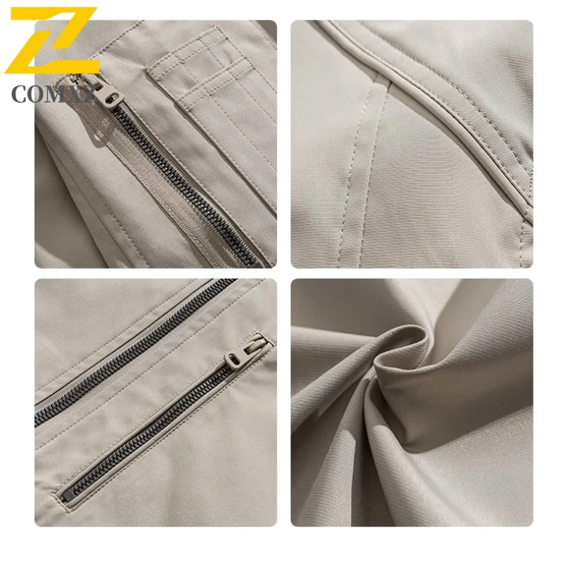 سترة COMXZ للرجال 2025 للمغامرة الخارجية متعددة الوظائف بسحاب سترات ممتازة بياقة واقفة سترة واقية للخريف متينة #6