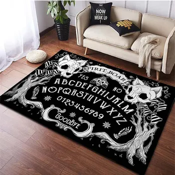 Ouija 거실용 보드 카펫, 소파 테이블 장식, 넓은 영역 러그, 침실 침대 옆 발 패드, 바닥 매트, 요술 용품 