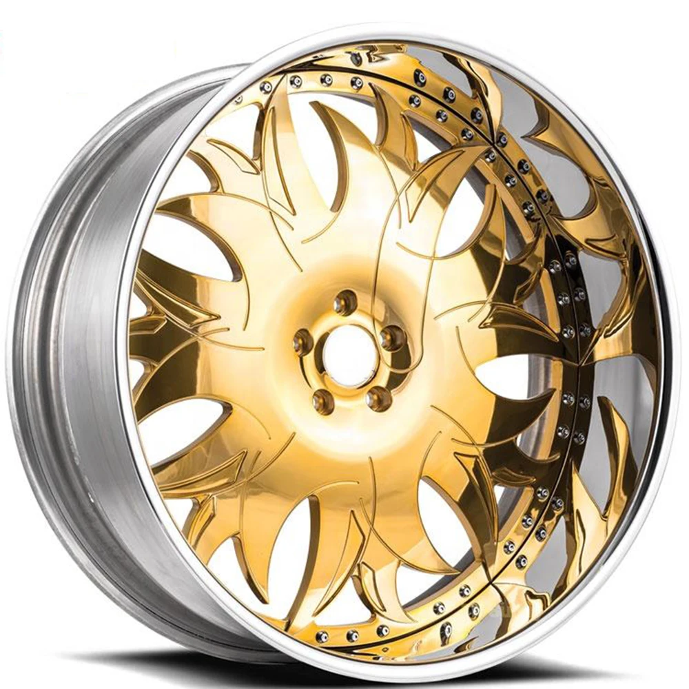 Custom Forgiato 2 Piece Chrome 22x8.5J Forged Deep Dish Concave Wheels for Luxury Sedans