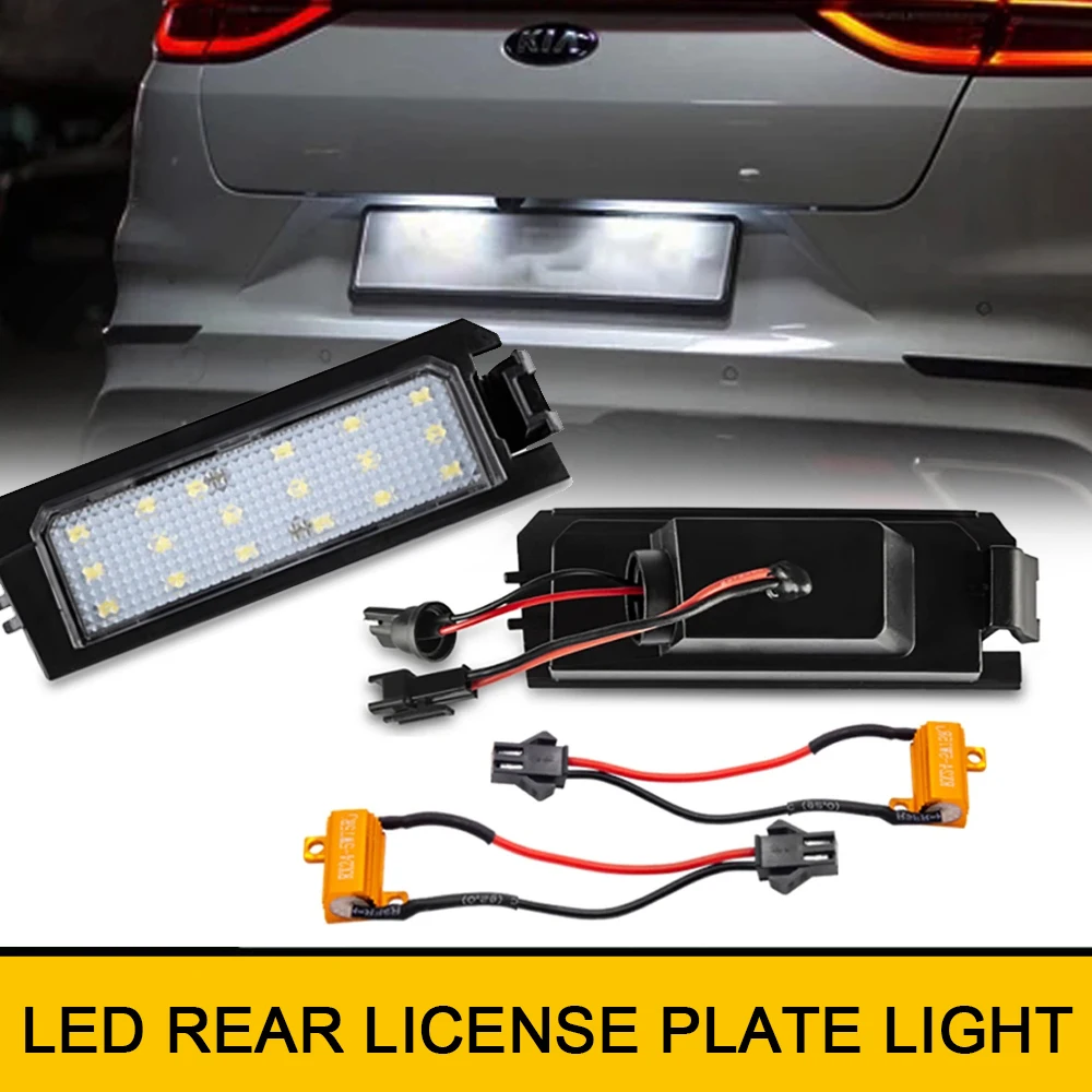 

6000K Canbus LED License Plate Tail Lights For Kia K7 K5 Cadenza Niro Rio MK4 Hyundai Venue I30 Elantra Sonata Reverse Stop Lamp